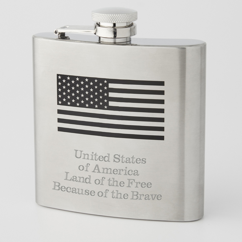 Image of Stainless Steel 6 OZ USA Flag Flask