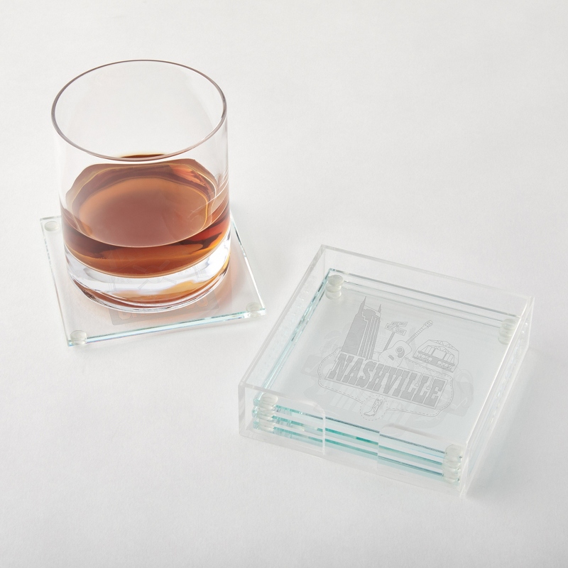 Image of Personalized Glass Coasters - Set of 4