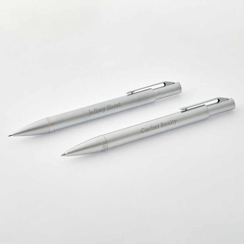 Image of Reflections Chrome Ballpoint Personalized Pen and Pencil Set