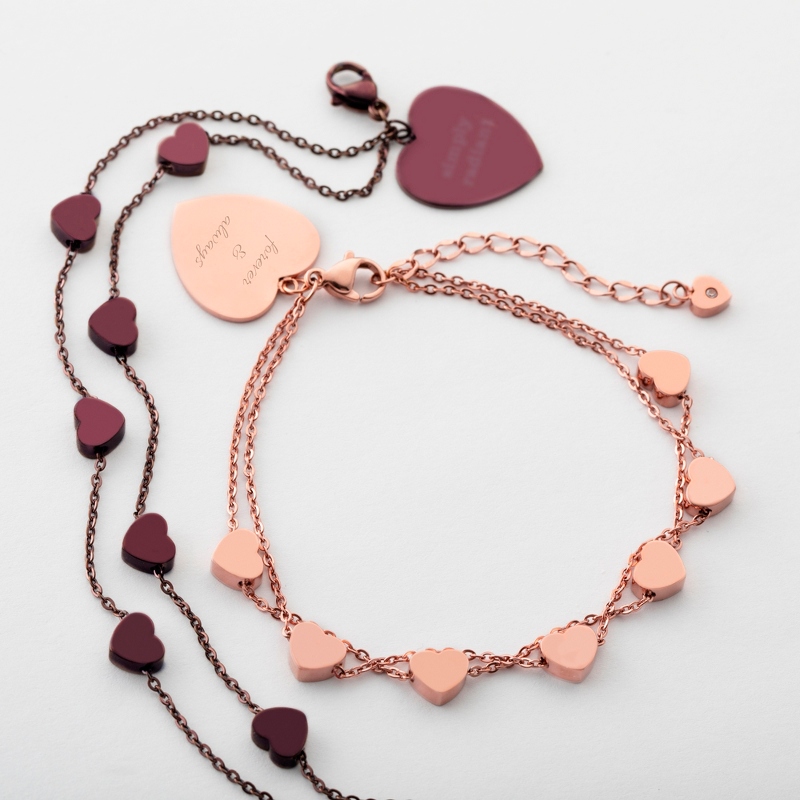 Image of 2 Strand Heart Beaded Bracelet