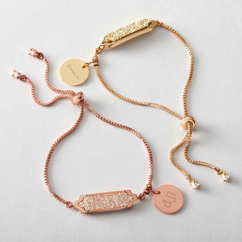 Image of Druzy Stone Bar Lariat Bracelet