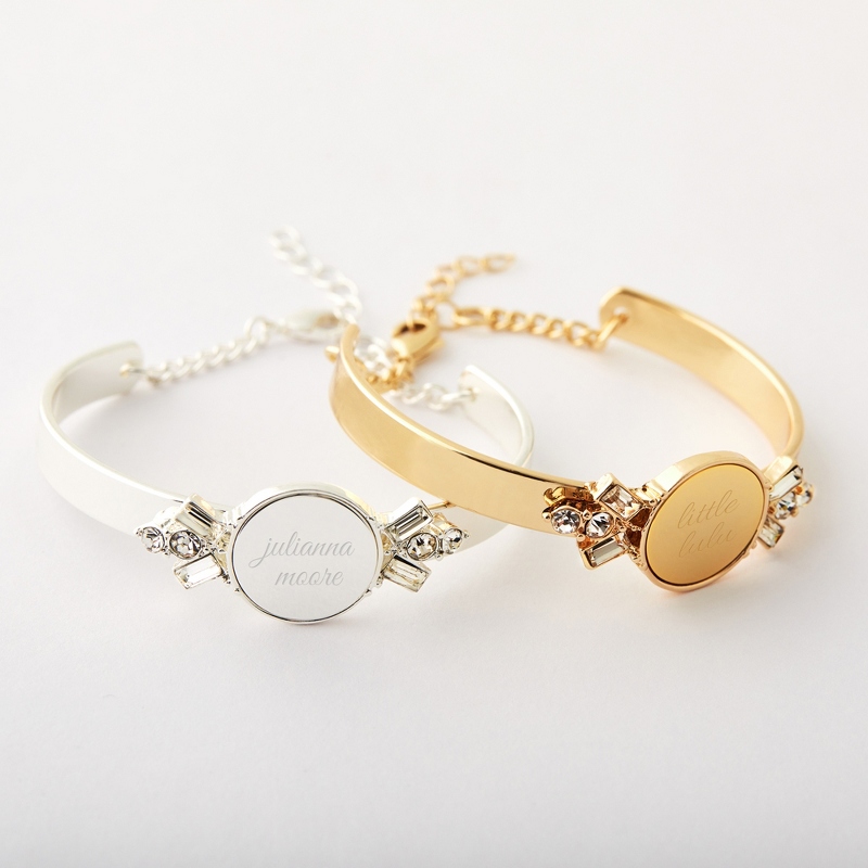 Image of Art Deco Crystal Accent Cuff Bracelet