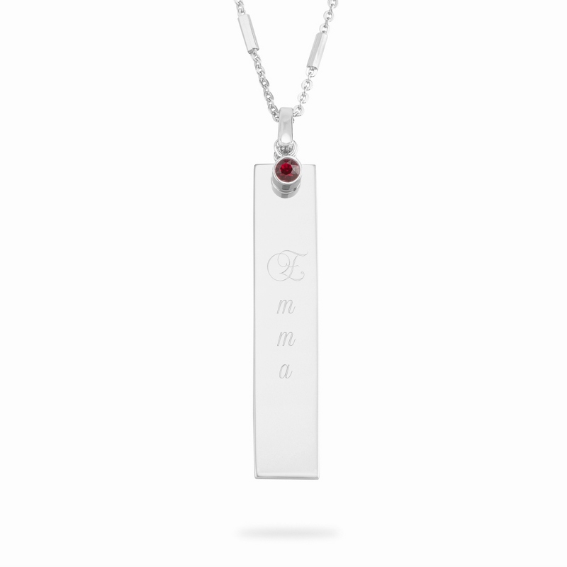 Image of Sterling Silver Bezel July Birthstone Necklace