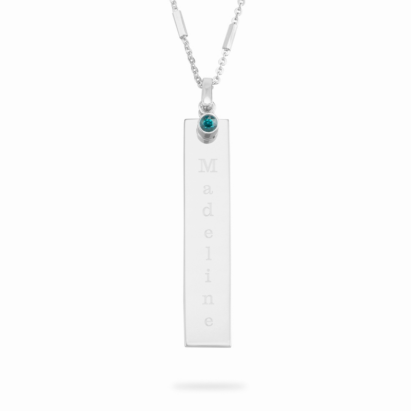 Image of Sterling Silver Bezel December Birthstone Necklace