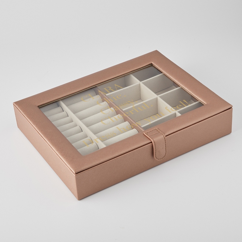 Image of Mele Rose Gold Leatherette Jewelry Box