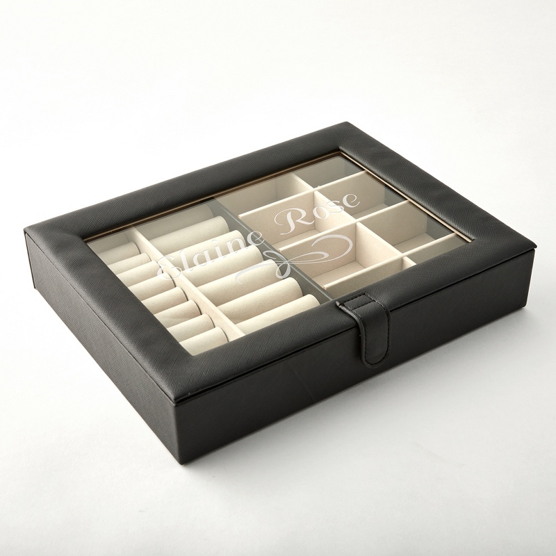 Image of Mele Black Leatherette Jewelry Box
