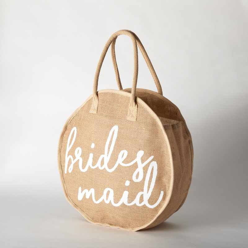 Image of Bridesmaid Round Jute Tote