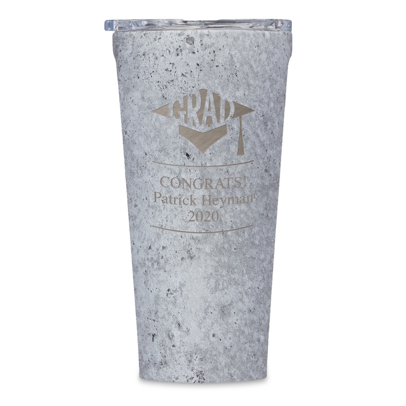 Image of Corkcicle Personalized Tumbler for Graduate in Concrete