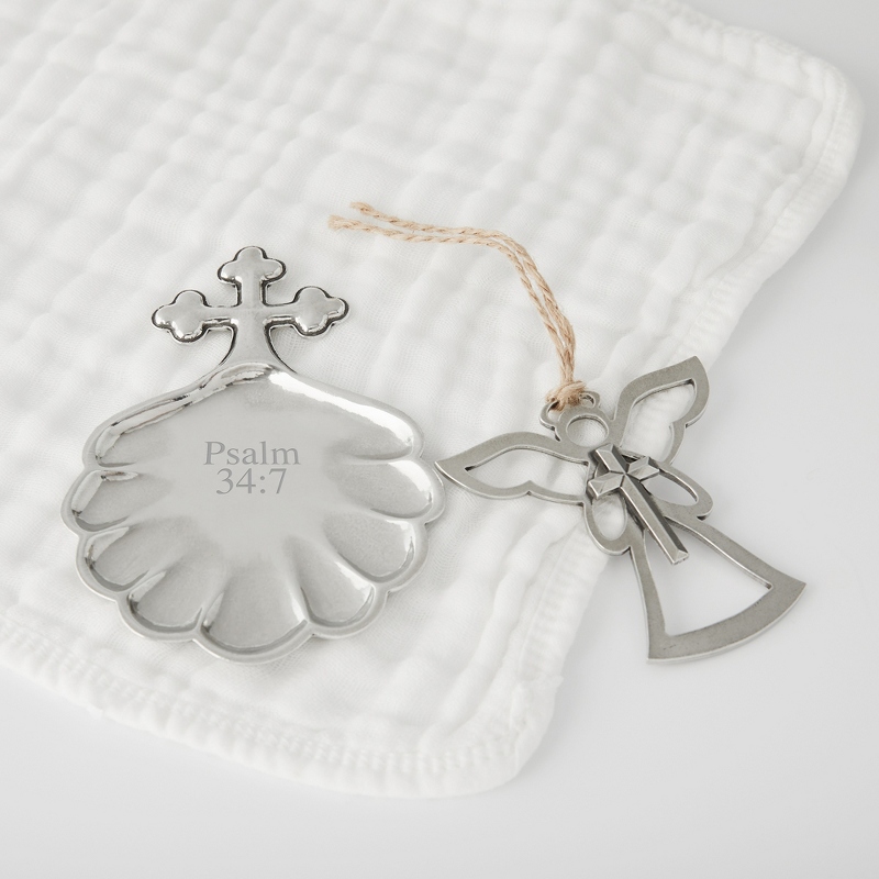 Image of Salisbury Baptismal Ornament Personalized Set