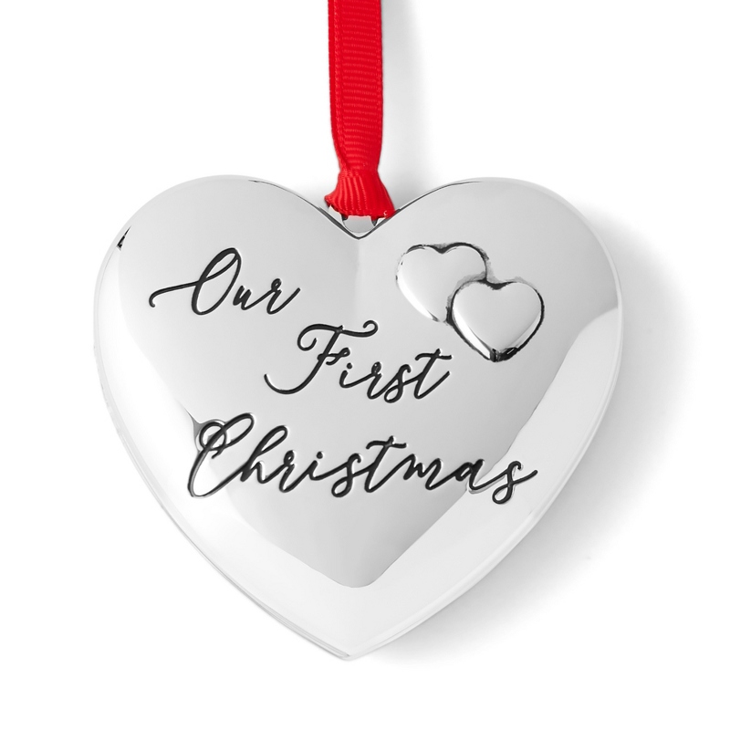 Image of Our First Christmas Heart Locket Ornament