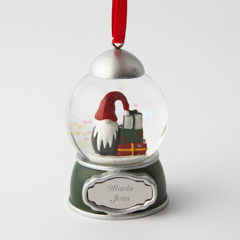 Image of Christmas Gnome Snow Globe Ornament