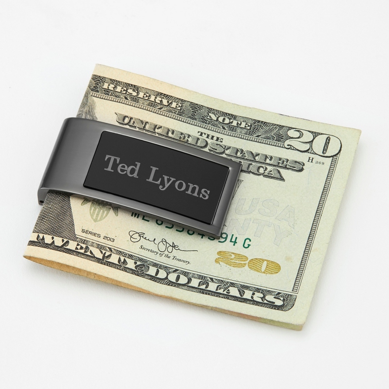 Image of Black Matte Personalized Money Clip