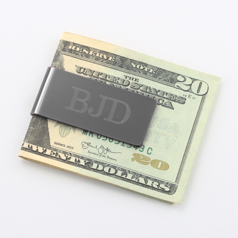 Image of Gunmetal Personalized Money Clip