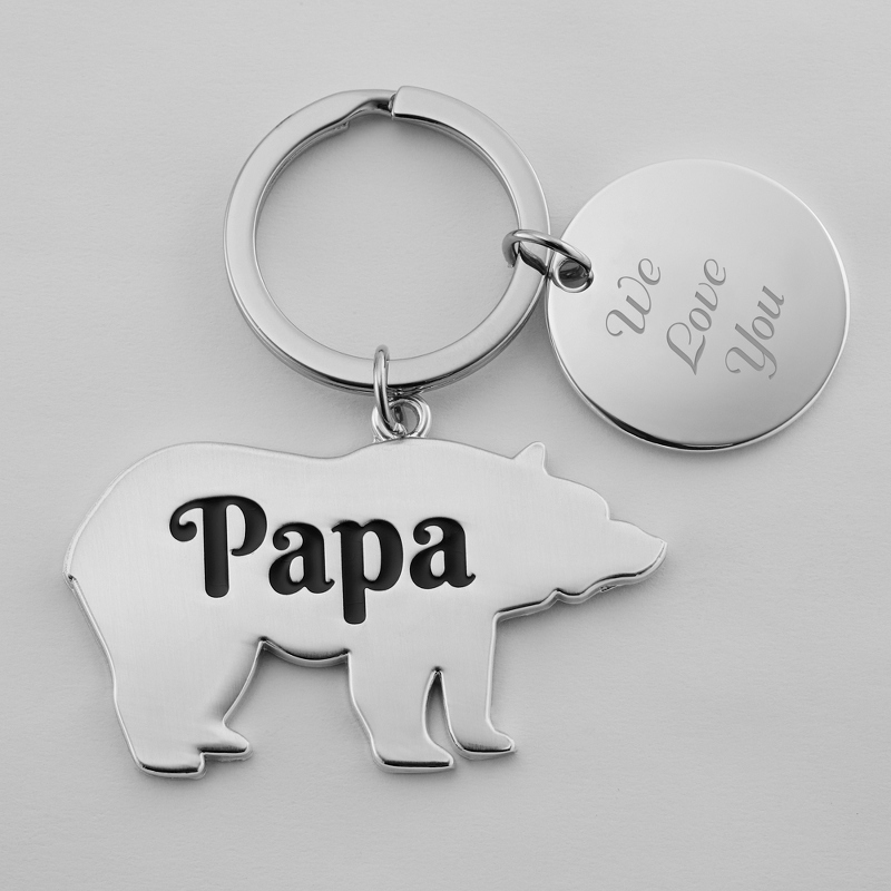 Image of Papa Bear Personalized Key Chain