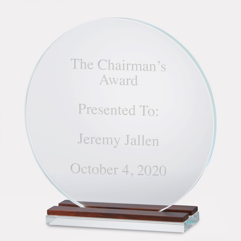 Personalized Round Glass Award