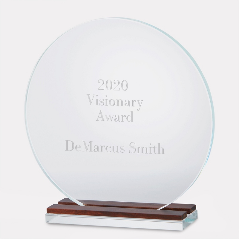 Personalized Large Glass Round Award