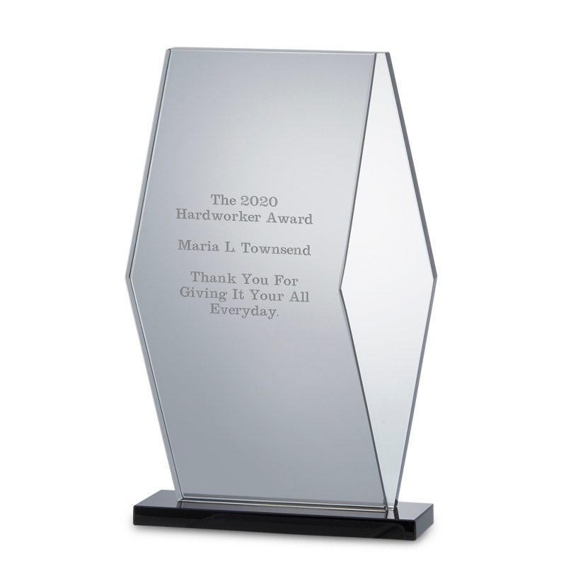 Image of Personalized Hexagon Smoked Crystal Award