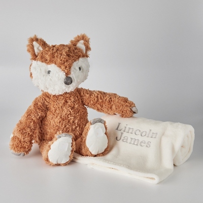 blanket and stuffed animal set