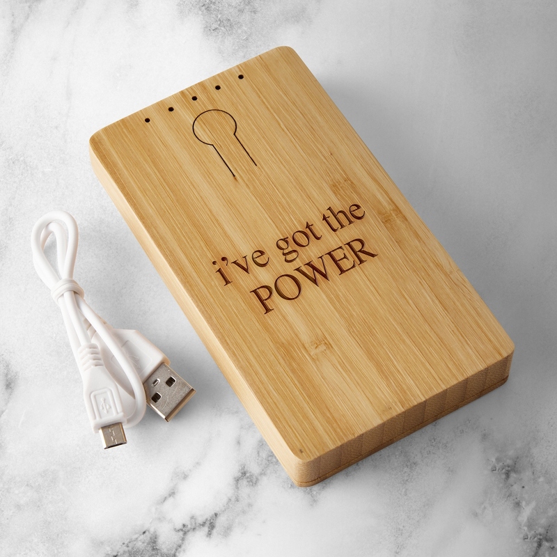 Image of 5,000 mAh Laser Engraved Wood Power Bank