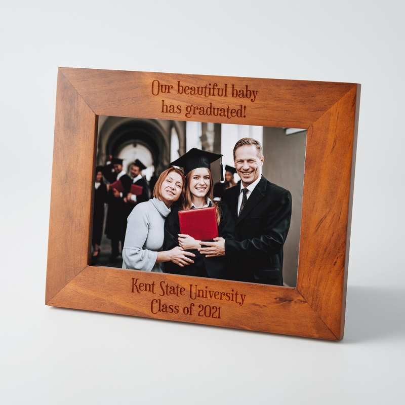 Image of Laser Engraved Brown Pinewood Landscape Frame
