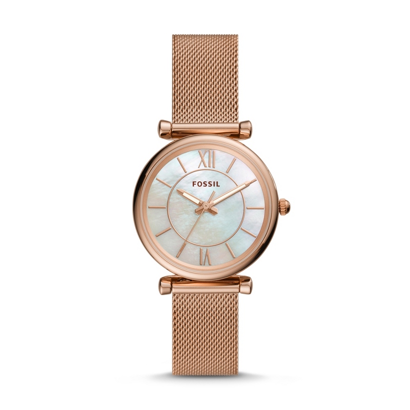 Image of Fossil Women's Carlie Rose Gold Personalized Watch