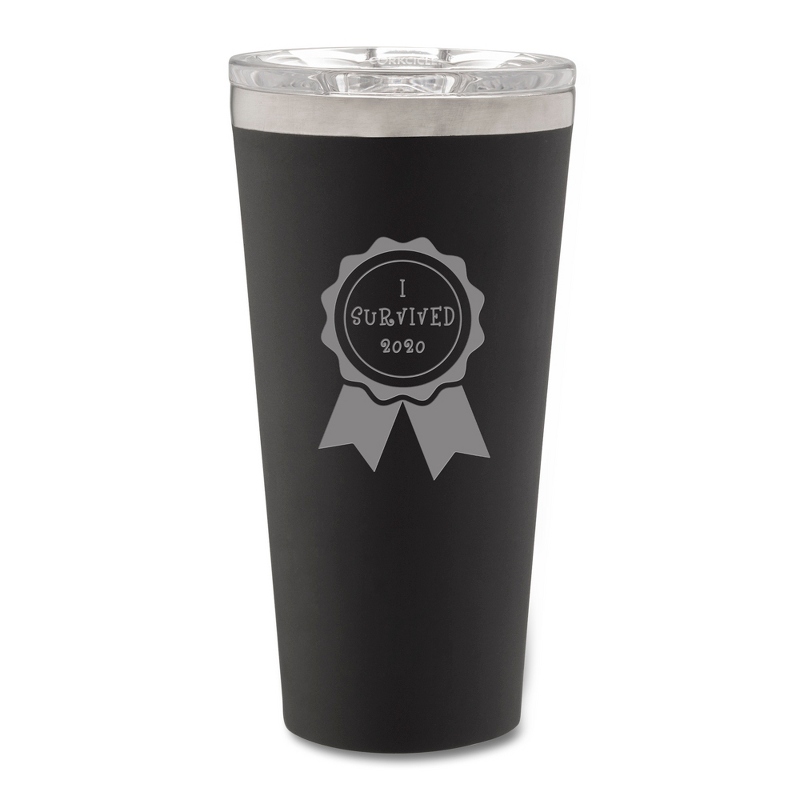 Image of Corkcicle Black I Survived 2020 Personalized Tumbler