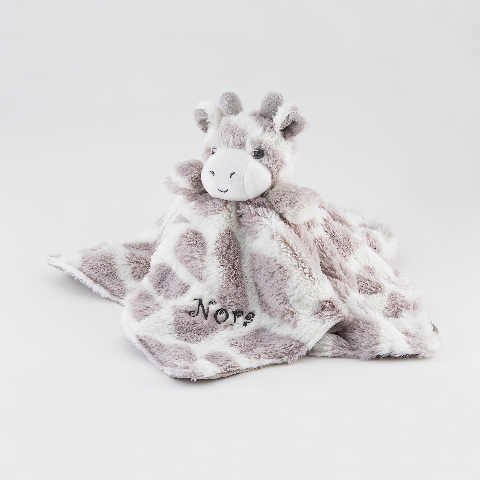 new Giraffe lovey Giraffe animal lovey plush minky security blanket personalized gift 12x12 security blanket rattle head