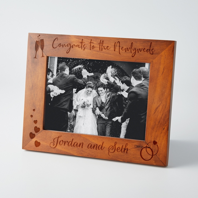 Image of Pinewood Personalized Newlywed Frame