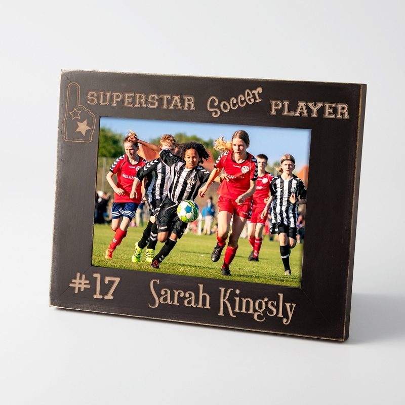 Image of Black Pinewood Personalized Kid's Sports Frame