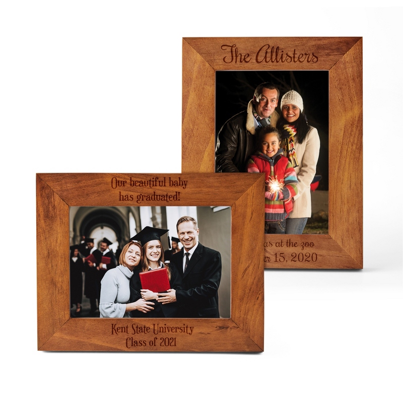 Image of Laser Engraved Brown Pinewood Frame