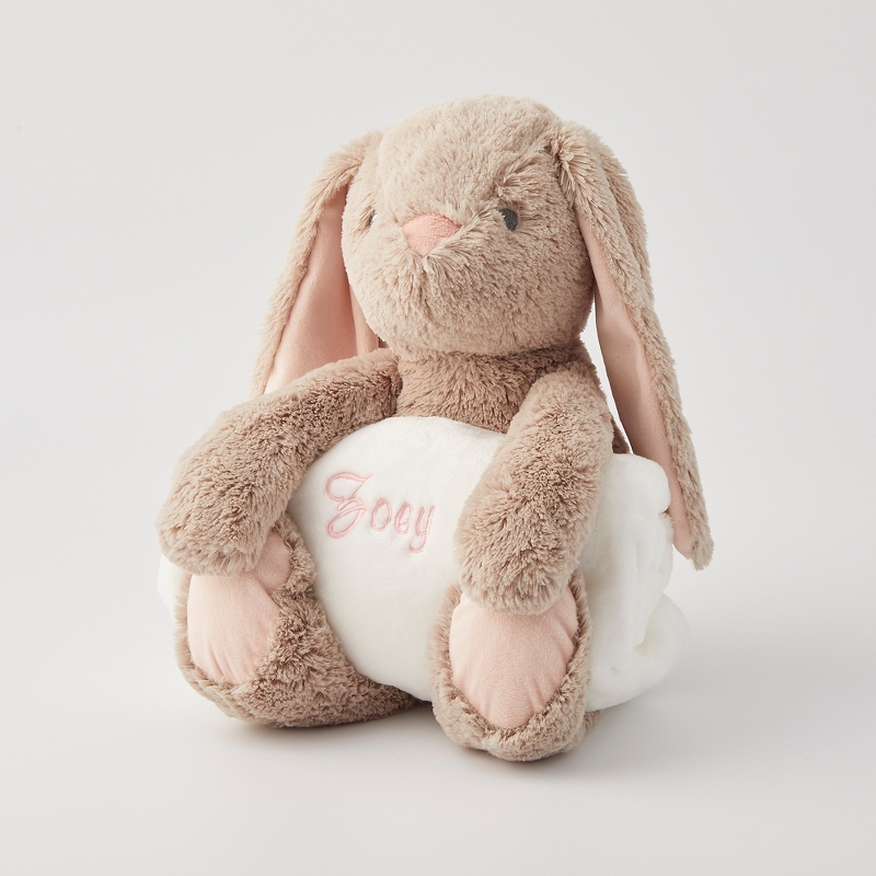 Bunny Bedtime Huggie and Personalized Blanket Set