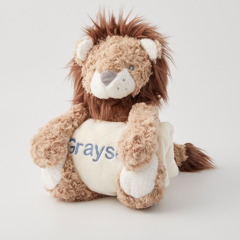 Lion Bedtime Huggie and Personalized Blanket Set