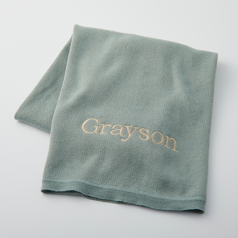 Safari Cotton Knit Personalized Baby Blanket