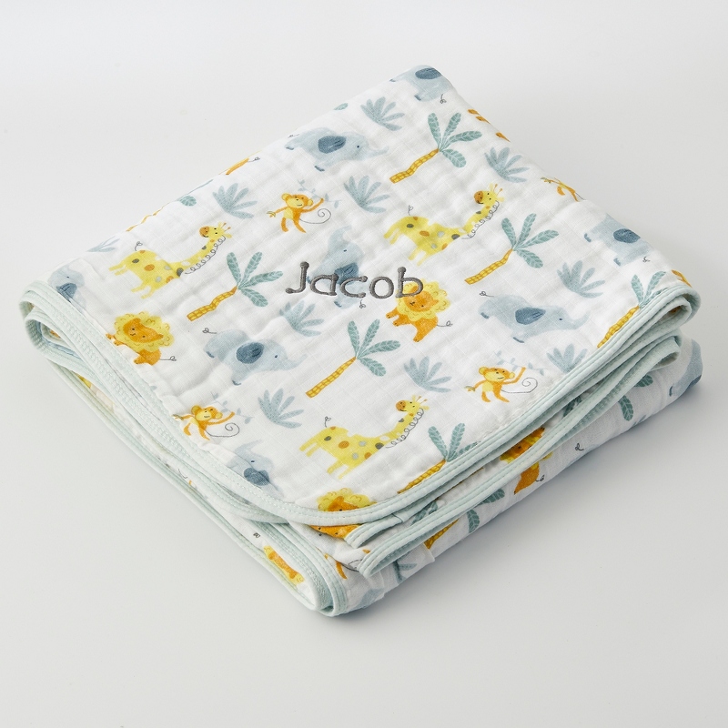 Personalized Zoo Muslin Blanket