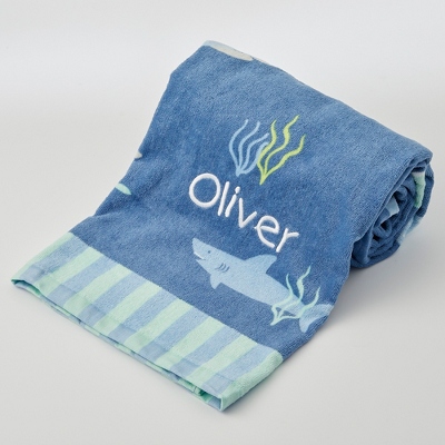 Personalized Shark Oversized Beach Towel