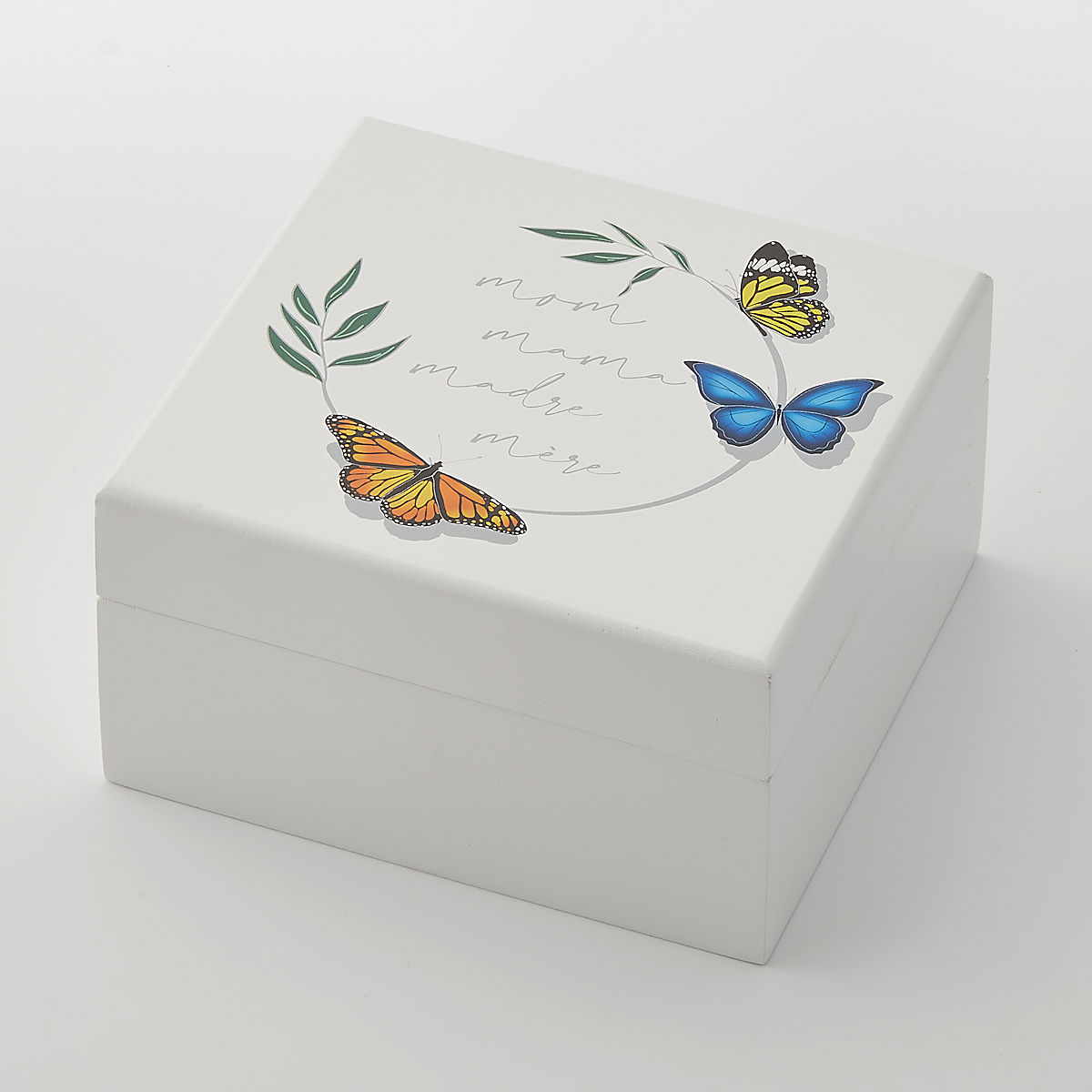 Small handmade butterfly jewellery box earrings rings keepsakes vintage decor