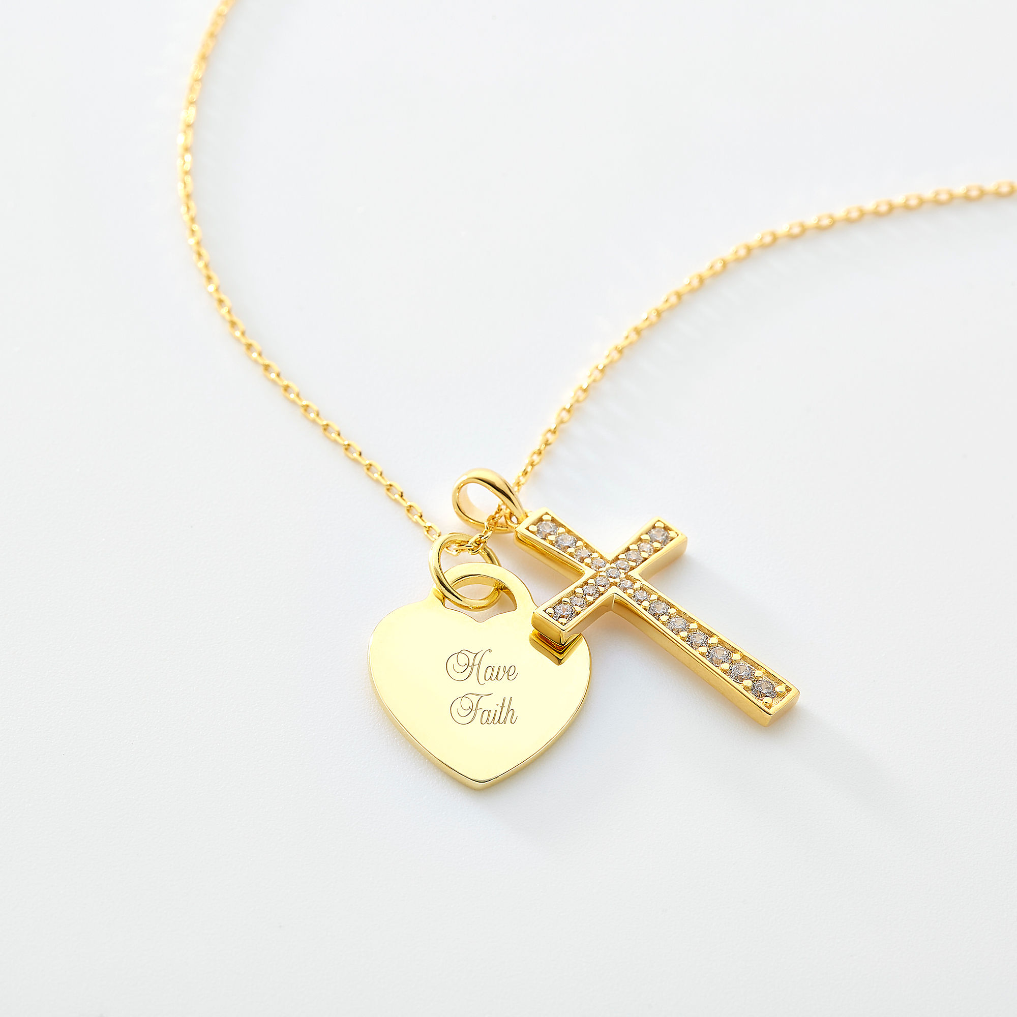 AFFY 14k Gold Over Sterling Silver Cross Pendant Necklace 