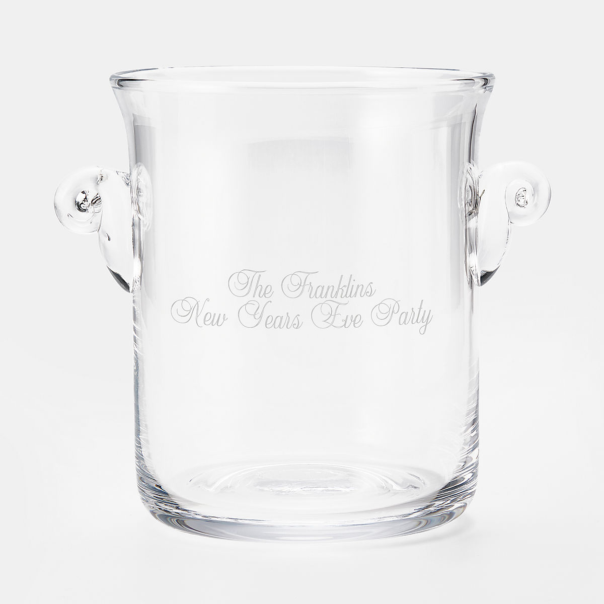 Karat Clear Glass Ice Bucket with Tongs & Carry Handle