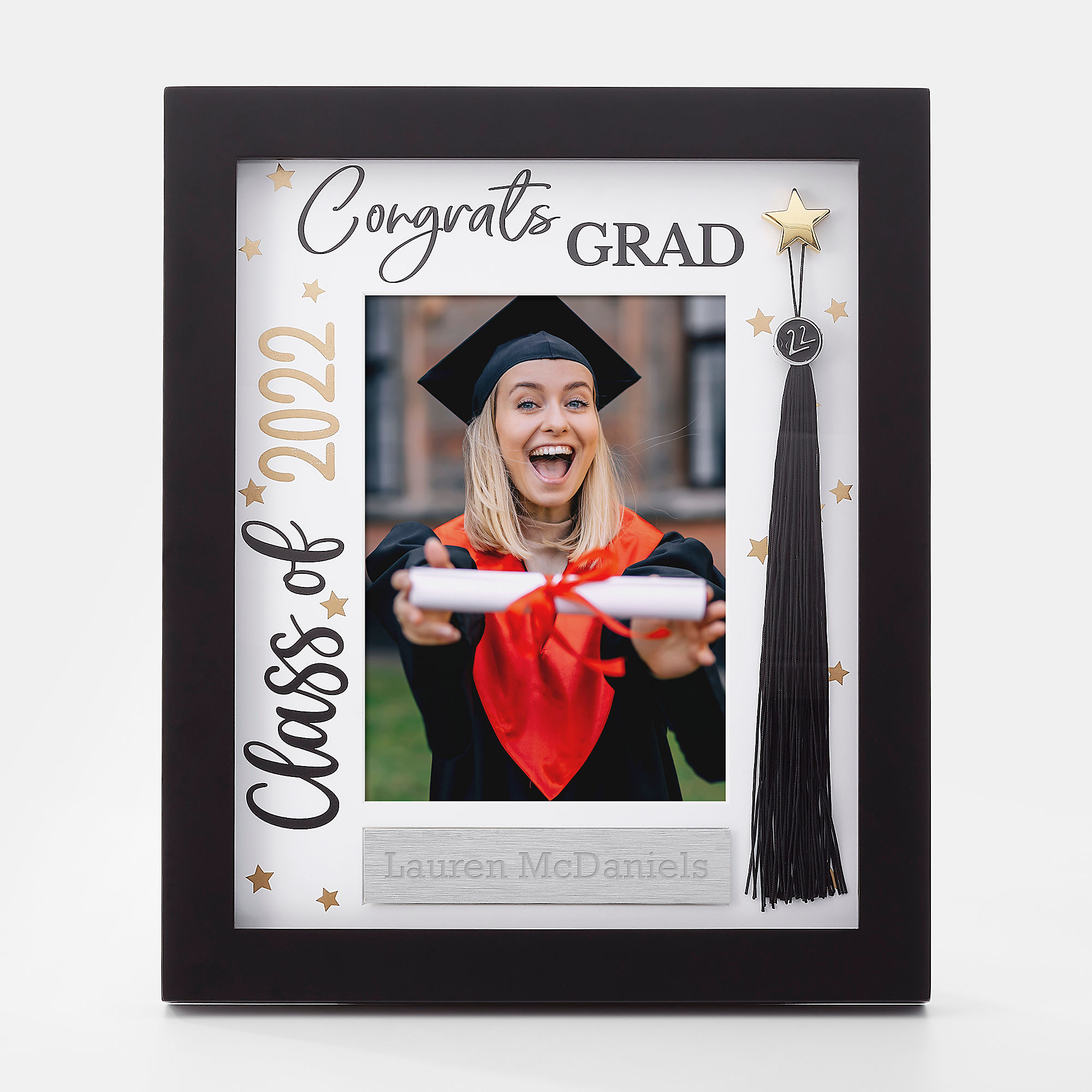 Personalised Black Photo Frame Engraved Graduation Confirmation Gift 