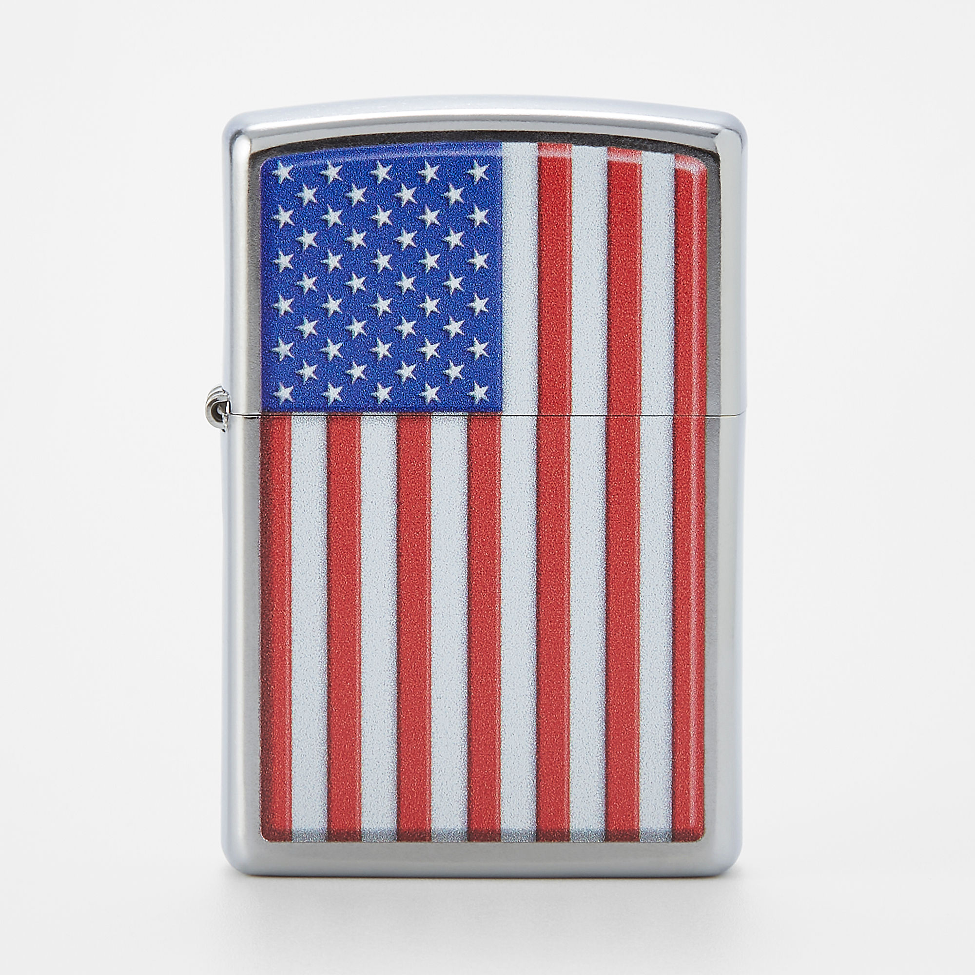 Lighter USA Flag Silver Refillable Windproof Oil Petrol Lighter FlipTop