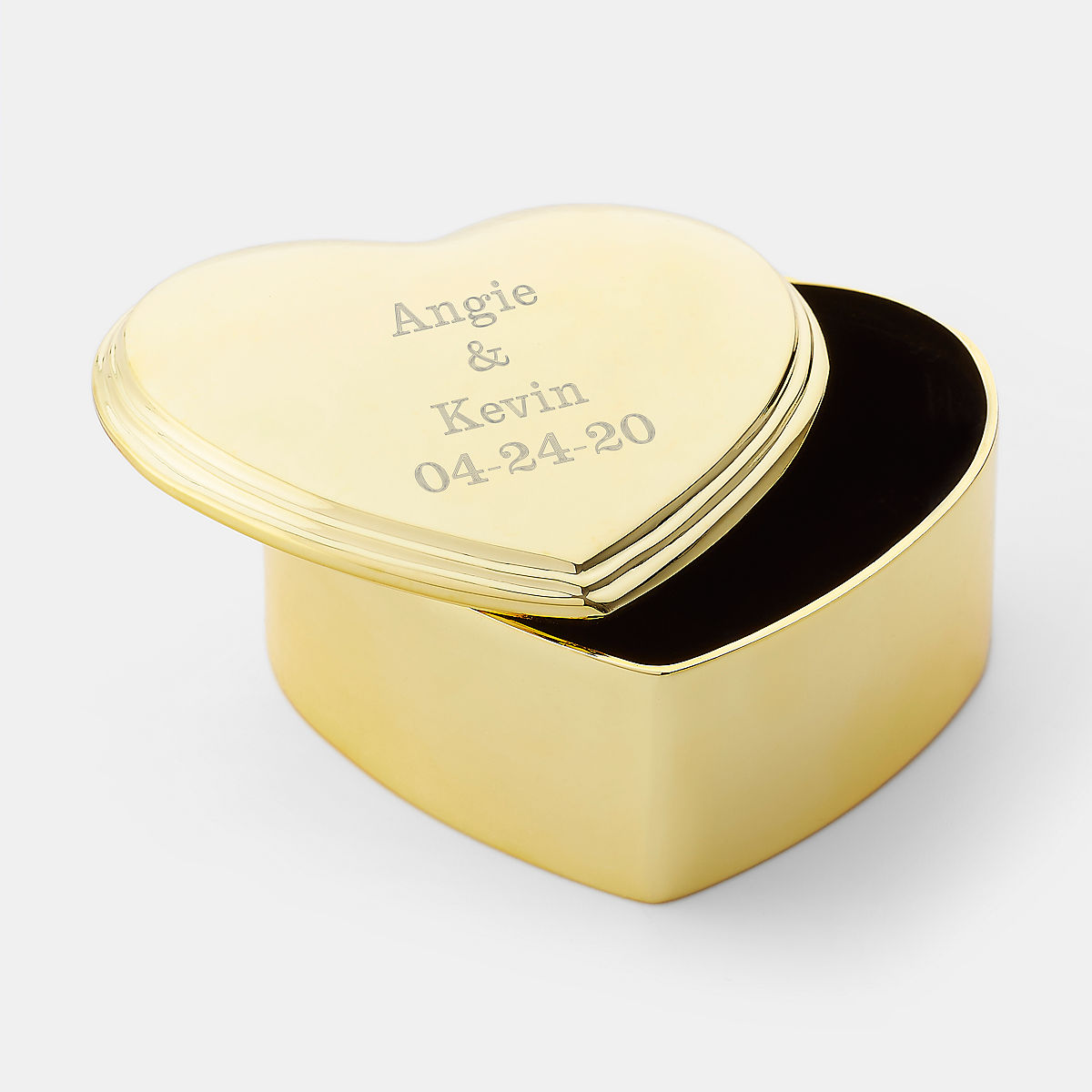 6 Piece Jewellery Box Ceramic Heart-Golden 