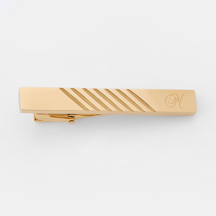 Select Gifts Crystal Tie Bar Gold Optional Engraved Personalised Box