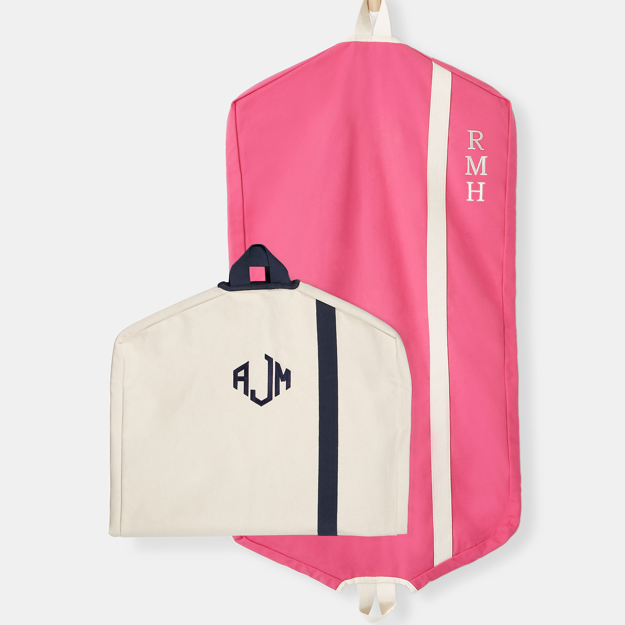 Monogrammed Pink Paisley Garment Clothes Bag 