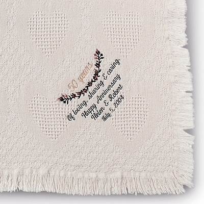 Personalized Antique White 50th Anniversary Throw By Things Remembered ...