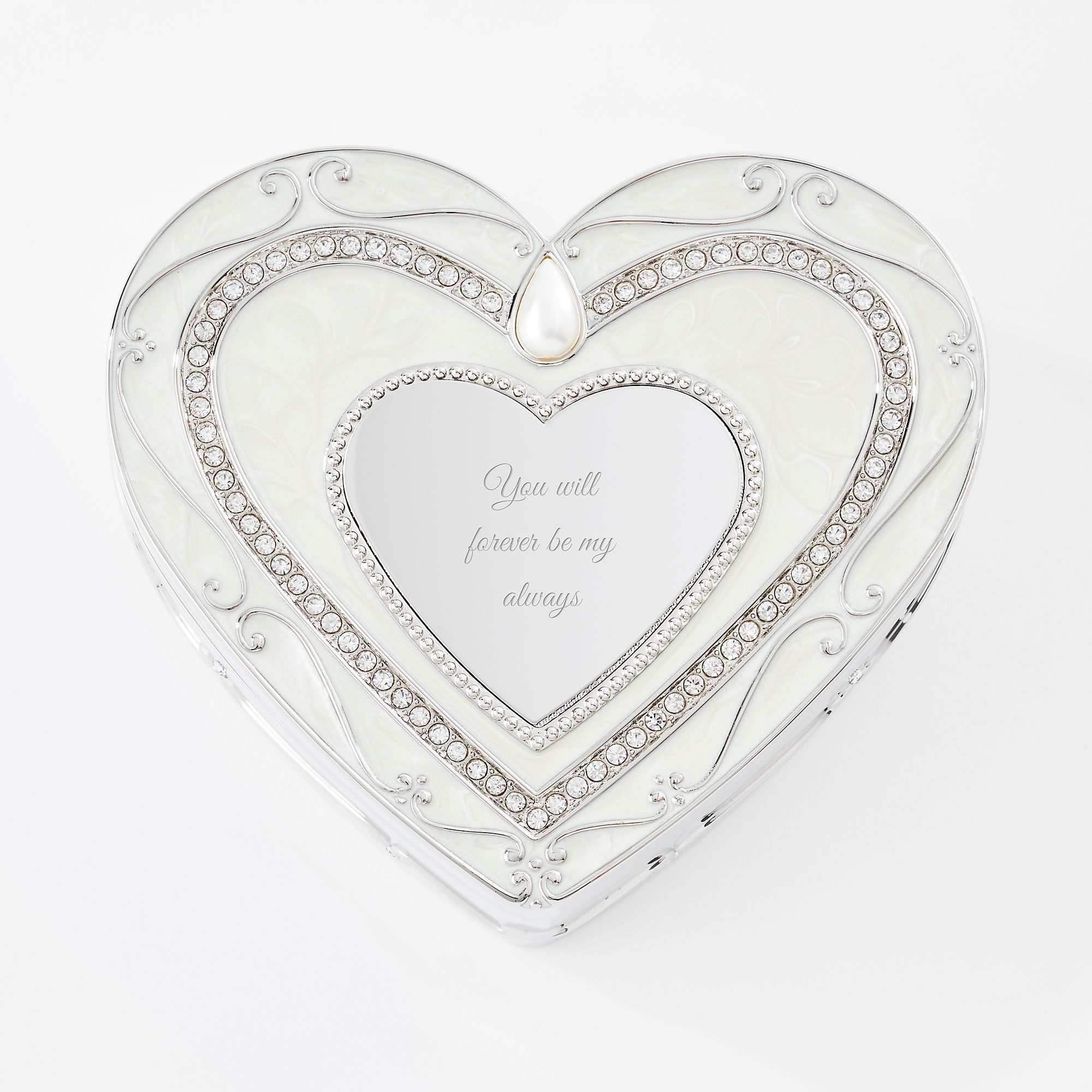Insignia Forever My Love Heart Shape Engagement Wedding Ring Keepsake Box 