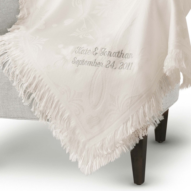 Image of Floral Crystal Lace Throw