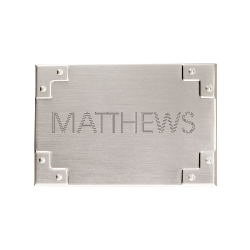 Image of Silver Raised Corner Name Plate