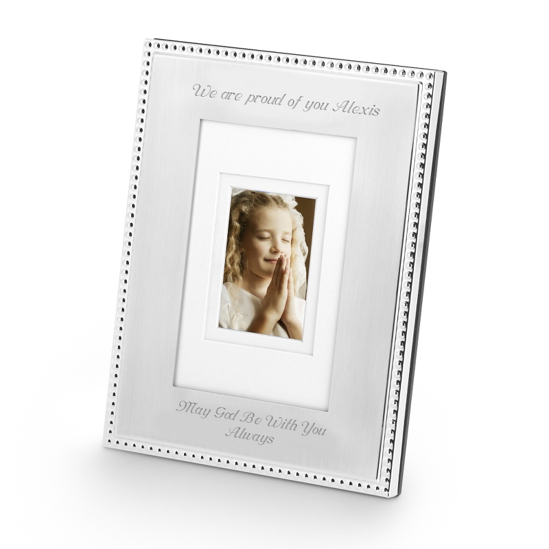 Image of Portrait Silver Beaded 5 x 7 Frame