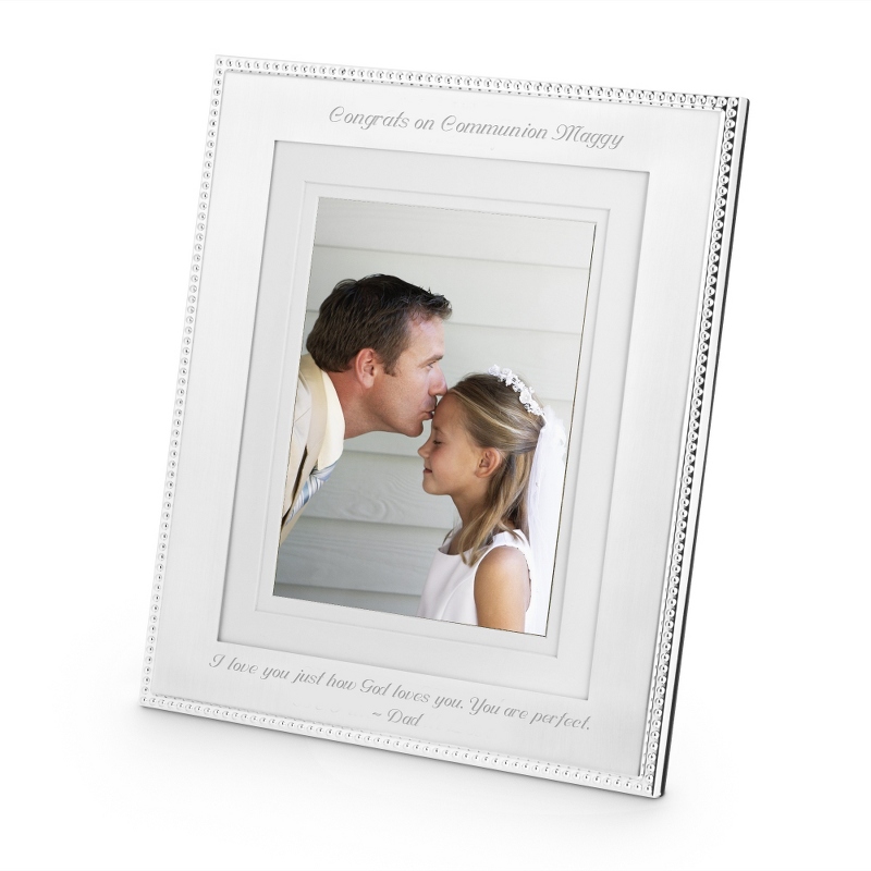 Image of Portrait Silver Beaded 8 x 10 Frame