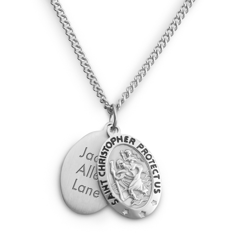 Image of Boys Stainless Steel St Christopher Pendant